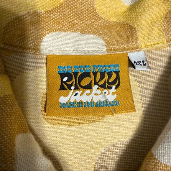 Big Bud Press Jacquard Yellow Printed Ricky Jacket 0XL Cropped Vintage Inspired - Picture 9 of 16